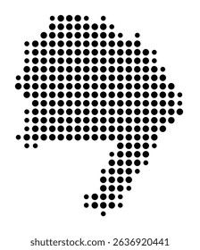 Symbol Map of the city Gangelt (Nordrhein-Westfalen, Germany) showing the city with a pattern of just a few black dots