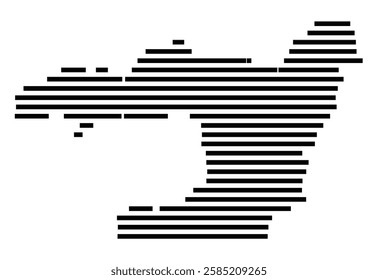 Symbol Map of the City Garmisch-Partenkirchen (Germany) showing the city with just a few black horizontal lines