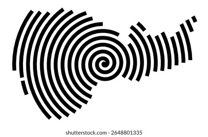 Symbol Map of the city Geeste (Niedersachsen, Germany) showing the city with a black spiral line
