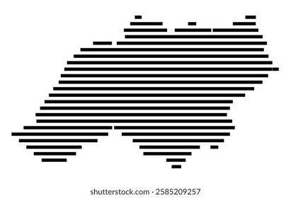 Symbol Map of the City Geilenkirchen (Germany) showing the city with just a few black horizontal lines