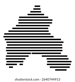 Symbol Map of the city Geisenfeld (Bayern, Germany) showing the area of the city with just a few black horizontal lines