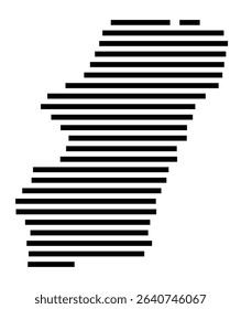 Symbol Map of the city Gengenbach (Baden-Württemberg, Germany) showing the area of the city with just a few black horizontal lines