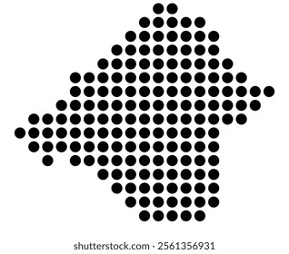 Symbol Map of the City Genk (Belgium) showing the city with a pattern of just a few black dots