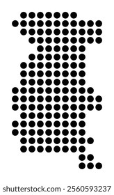 Symbol Map of the City Gera (Germany) showing the city with a pattern of just a few black dots