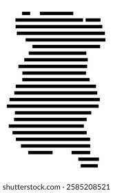 Symbol Map of the City Gera (Germany) showing the city with just a few black horizontal lines