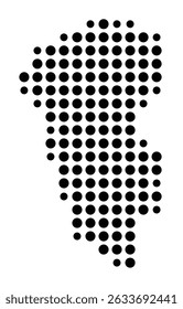 Symbol Map of the city Gerlingen (Baden-Württemberg, Germany) showing the city with a pattern of just a few black dots