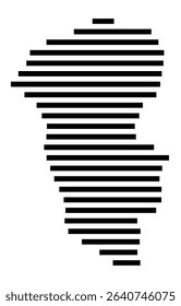 Symbol Map of the city Gerlingen (Baden-Württemberg, Germany) showing the area of the city with just a few black horizontal lines