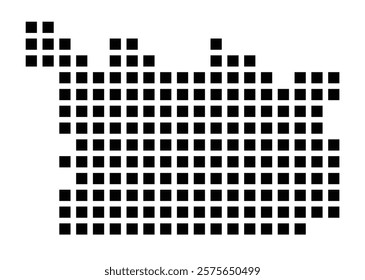 Symbol Map of the City Würselen (Germany) showing the city with a pattern of just a few black squares