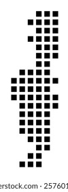 Symbol Map of the City Görlitz (Germany) showing the city with a pattern of just a few black squares