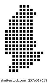 Symbol Map of the City Neumünster (Germany) showing the city with a pattern of just a few black squares