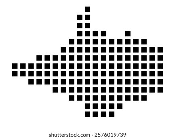 Symbol Map of the City Dülmen (Germany) showing the city with a pattern of just a few black squares