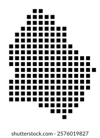 Symbol Map of the City Löhne (Germany) showing the city with a pattern of just a few black squares