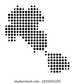 Symbol Map of the city Walldürn (Baden-Württemberg, Germany) showing the city with a pattern of just a few black dots