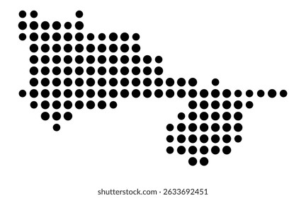 Symbol Map of the city Gärtringen (Baden-Württemberg, Germany) showing the city with a pattern of just a few black dots