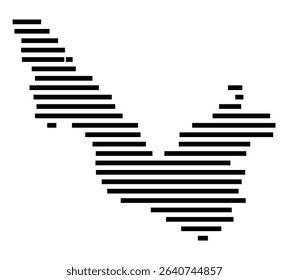 Symbol Map of the city Überlingen (Baden-Württemberg, Germany) showing the area of the city with just a few black horizontal lines