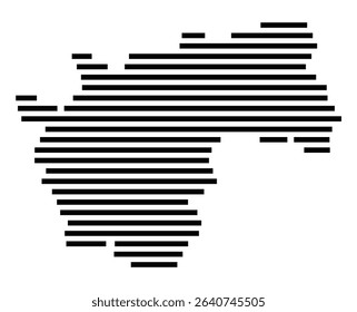Symbol Map of the city Süßen (Baden-Württemberg, Germany) showing the area of the city with just a few black horizontal lines