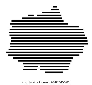 Symbol Map of the city Niefern-Öschelbronn (Baden-Württemberg, Germany) showing the area of the city with just a few black horizontal lines