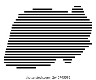 Symbol Map of the city Nußloch (Baden-Württemberg, Germany) showing the area of the city with just a few black horizontal lines
