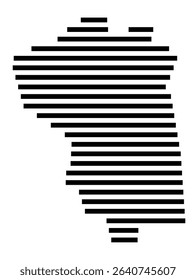 Symbol Map of the city Möglingen (Baden-Württemberg, Germany) showing the area of the city with just a few black horizontal lines