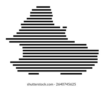 Symbol Map of the city Markgröningen (Baden-Württemberg, Germany) showing the area of the city with just a few black horizontal lines
