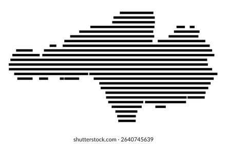 Symbol Map of the city Lauda-Königshofen (Baden-Württemberg, Germany) showing the area of the city with just a few black horizontal lines
