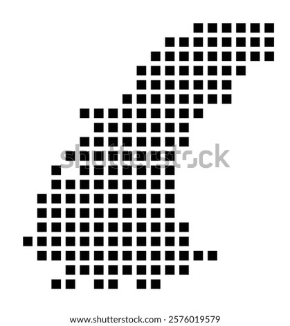 Symbol Map of the City Groß-Gerau (Germany) showing the city with a pattern of just a few black squares