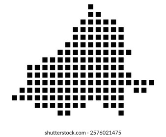 Symbol Map of the City Germering (Germany) showing the city with a pattern of just a few black squares