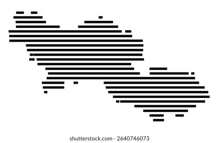 Symbol Map of the city Gerstetten (Baden-Württemberg, Germany) showing the area of the city with just a few black horizontal lines
