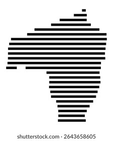 Symbol Map of the city Gescher (Nordrhein-Westfalen, Germany) showing the area of the city with just a few black horizontal lines