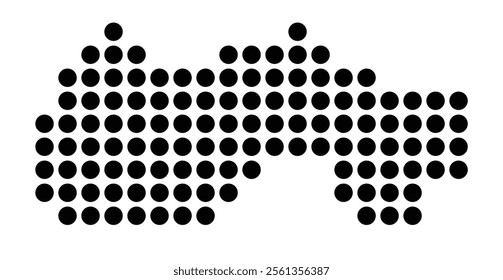 Symbol Map of the City Getafe (Spain) showing the city with a pattern of just a few black dots