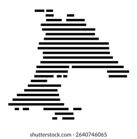 Symbol Map of the city Giengen an der Brenz (Baden-Württemberg, Germany) showing the area of the city with just a few black horizontal lines