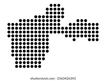 Symbol Map of the City Giugliano in Campania (Italy) showing the city with a pattern of just a few black dots