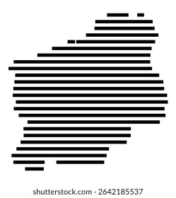 Symbol Map of the city Gladenbach (Hessen, Germany) showing the area of the city with just a few black horizontal lines