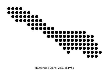 Symbol Map of the City Glogow (Poland) showing the city with a pattern of just a few black dots