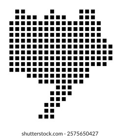 Symbol Map of the City Goch (Germany) showing the city with a pattern of just a few black squares