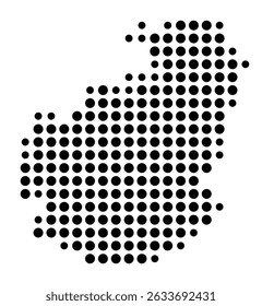 Symbol Map of the city Graben-Neudorf (Baden-Württemberg, Germany) showing the city with a pattern of just a few black dots