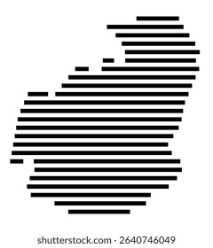 Symbol Map of the city Graben-Neudorf (Baden-Württemberg, Germany) showing the area of the city with just a few black horizontal lines