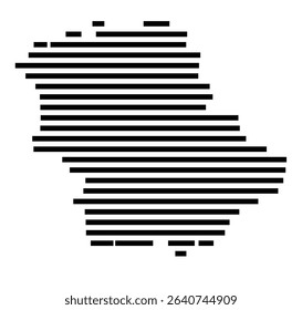 Symbol Map of the city Grafing b.München (Bayern, Germany) showing the area of the city with just a few black horizontal lines