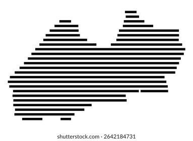 Symbol Map of the city Grafschaft (Rheinland-Pfalz, Germany) showing the area of the city with just a few black horizontal lines