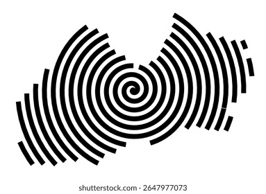 Symbol Map of the city Grafschaft (Rheinland-Pfalz, Germany) showing the city with a black spiral line