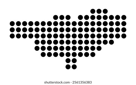 Symbol Map of the City Granada (Spain) showing the city with a pattern of just a few black dots