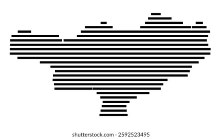 Symbol Map of the City Granada (Spain) showing the city with a few black horizontal lines