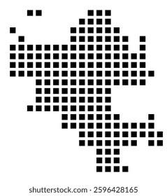 Symbol Map of the City Grand Rapids (Michigan) showing the city with a pattern of just a few black squares