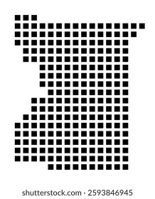 Symbol Map of the City Grapevine (Texas) showing the city with a pattern of just a few black squares