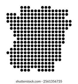 Symbol Map of the City Graz (Austria) showing the city with a pattern of just a few black dots