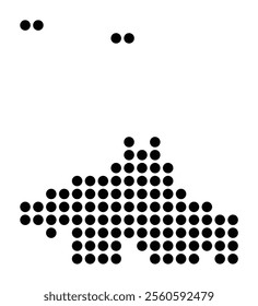 Symbol Map of the City Greifswald (Germany) showing the city with a pattern of just a few black dots