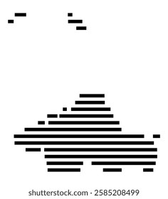 Symbol Map of the City Greifswald (Germany) showing the city with just a few black horizontal lines