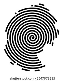 Symbol Map of the city Gronau (Leine) (Niedersachsen, Germany) showing the city with a black spiral line