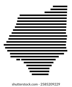 Symbol Map of the City Gronau (Westf.) (Germany) showing the city with just a few black horizontal lines