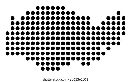 Symbol Map of the City Groningen (Netherlands) showing the city with a pattern of just a few black dots